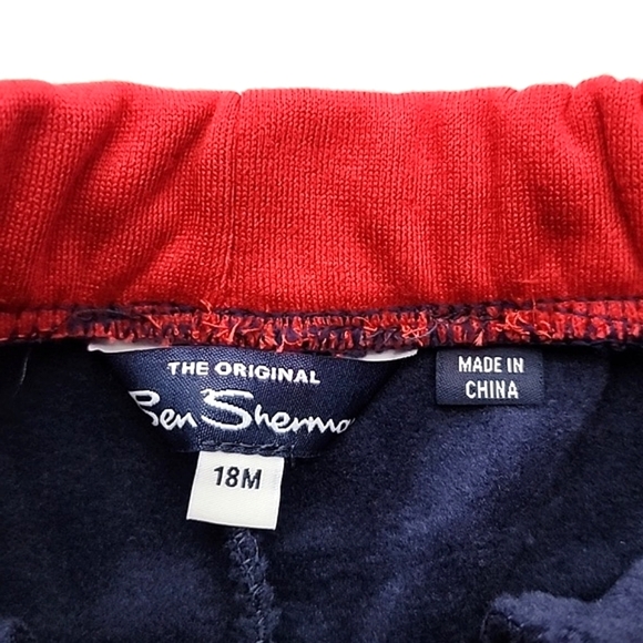 Ben Sherman Youth Boy's 2 Piece Set Hoodie Jacket Joggers Navy Red Sz 18 Months - Picture 6 of 9